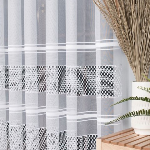 Firanka żakardowa, pasowa, wys. 250cm, kolor biały 018601/000/001/000250/1