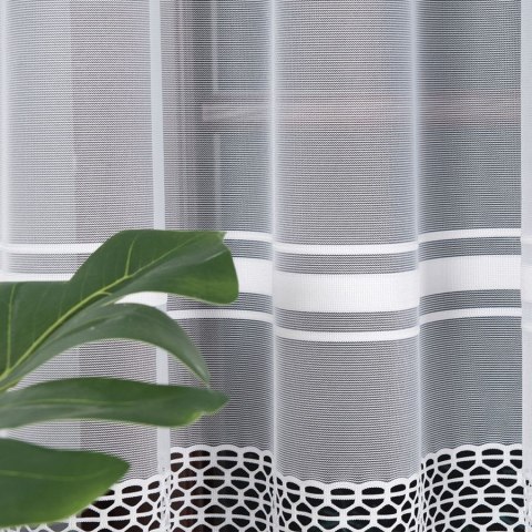 Firanka żakardowa, pasowa, wys. 250cm, kolor biały 018601/000/001/000250/1