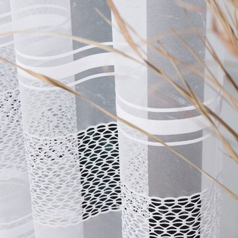 Firanka żakardowa, pasowa, wys. 250cm, kolor biały 018601/000/001/000250/1