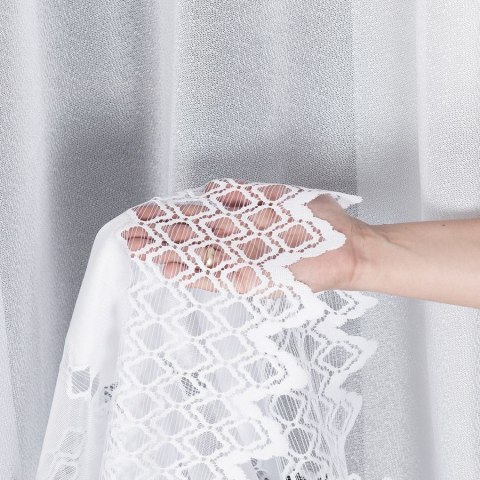 Firanka żakardowa pasowa, wys. 250cm, kolor biały 018669/000/001/000250/1