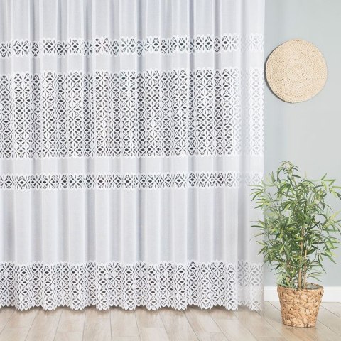 Firanka żakardowa, pasowa, wys. 250cm, kolor biały 018869/000/001/000250/1