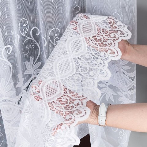 Firanka żakardowa pasowa, wys. 250cm, kolor biały 018960/000/001/000250/1