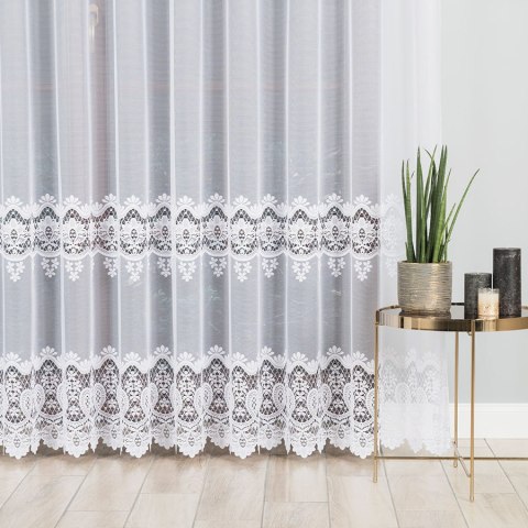 Firanka żakardowa pasowa, wys. 250cm, kolor biały 018982/000/001/000250/1