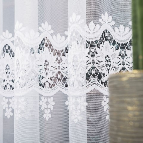 Firanka żakardowa pasowa, wys. 250cm, kolor biały 018982/000/001/000250/1