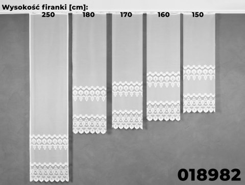 Firanka żakardowa pasowa, wys. 250cm, kolor biały 018982/000/001/000250/1
