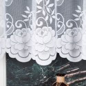 Firanka żakardowa ze wzorem po całości, wys. 130cm, kolor biały 023006/000/001/000130/1