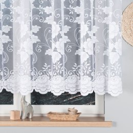 Firanka żakardowa ze wzorem po całości, wys. 140cm, kolor biały 023006/000/001/000140/1