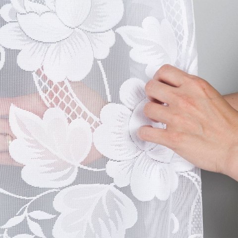 Firanka żakardowa ze wzorem po całości, wys. 140cm, kolor biały 023006/000/001/000140/1