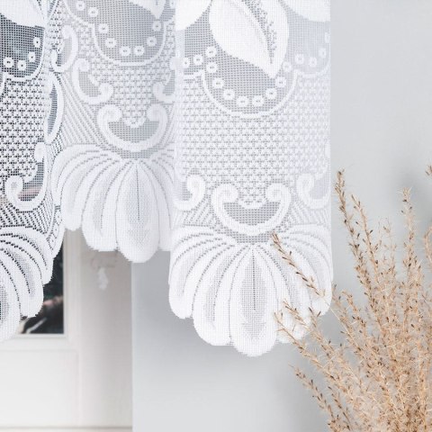 Firanka żakardowa ze wzorem po całości, wys. 150cm, kolor biały 018041/000/001/000150/1