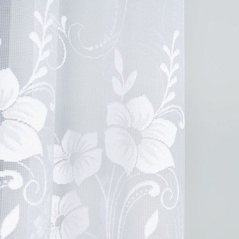 Firanka żakardowa ze wzorem po całości, wys. 150cm, kolor biały 018041/000/001/000150/1