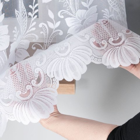 Firanka żakardowa ze wzorem po całości, wys. 150cm, kolor biały 018041/000/001/000150/1