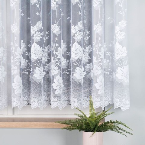 Firanka żakardowa ze wzorem po całości, wys. 150cm, kolor biały 023025/000/001/000150/1