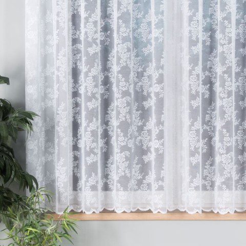 Firanka żakardowa ze wzorem po całości, wys. 160cm, kolor biały 090375/000/001/000160/1
