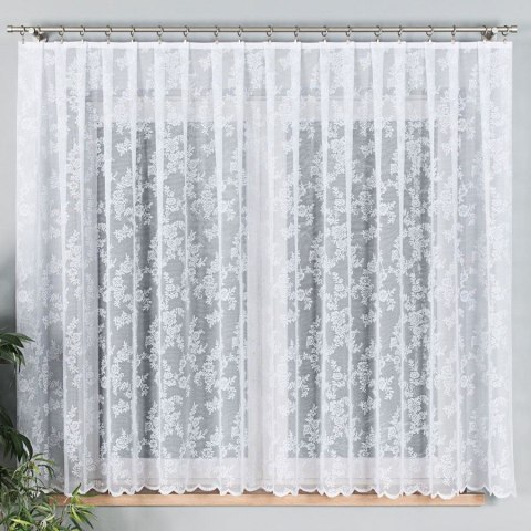 Firanka żakardowa ze wzorem po całości, wys. 160cm, kolor biały 090375/000/001/000160/1