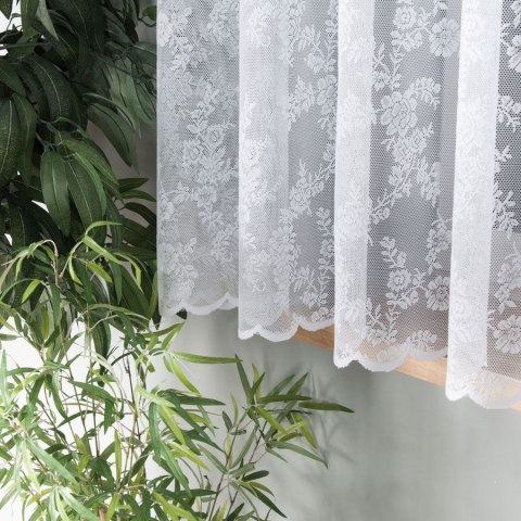 Firanka żakardowa ze wzorem po całości, wys. 160cm, kolor biały 090375/000/001/000160/1