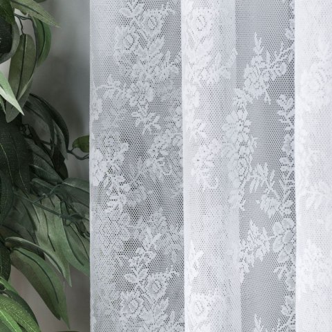 Firanka żakardowa ze wzorem po całości, wys. 160cm, kolor biały 090375/000/001/000160/1