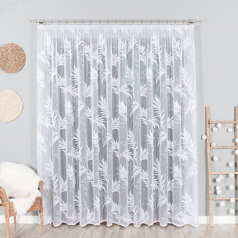 Firanka żakardowa ze wzorem po całości, wys. 250cm, kolor biały 018920/000/001/000250/1