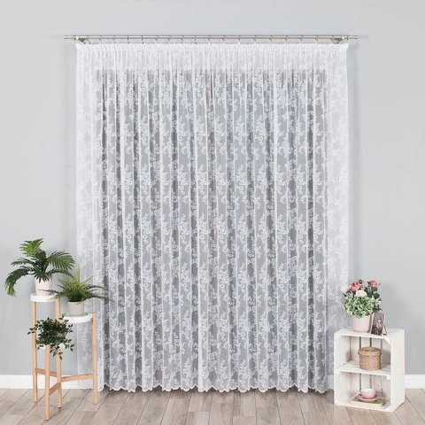 Firanka żakardowa ze wzorem po całości, wys. 300cm, kolor biały 090375/000/001/000300/1