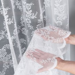 Firanka żakardowa ze wzorem po całości, wys. 300cm, kolor biały 090375/000/001/000300/1