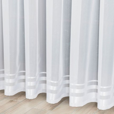 Firana w raportach, obcięta krajka, szer. 300cm, kolor biały 491000/ULT/001/300285/1