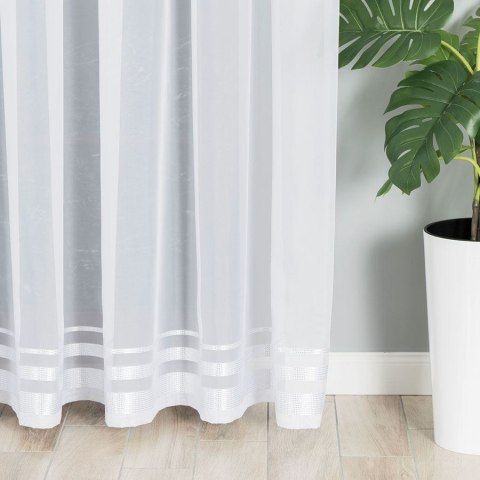 Firana w raportach, obcięta krajka, szer. 300cm, kolor biały 491000/ULT/001/300285/1