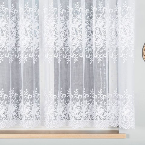 Firanka żakardowa, pasowa, wys. 160cm, kolor biały 018227/000/001/000160/1