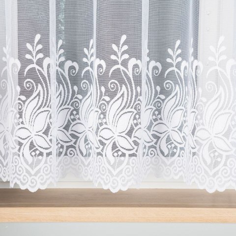 Firanka żakardowa, pasowa, wys. 160cm, kolor biały 018227/000/001/000160/1