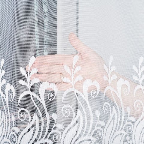 Firanka żakardowa, pasowa, wys. 160cm, kolor biały 018227/000/001/000160/1