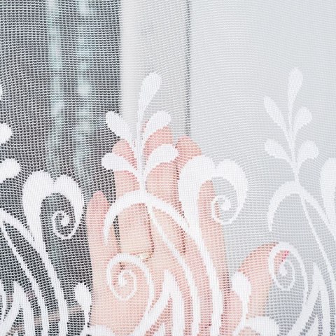 Firanka żakardowa, pasowa, wys. 160cm, kolor biały 018227/000/001/000160/1