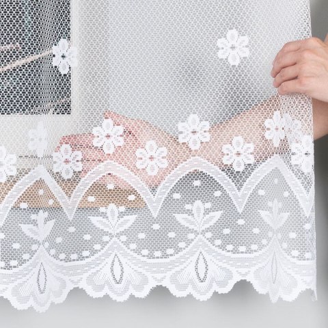 Firanka żakardowa, pasowa, wys. 170cm, kolor biały 004421/000/001/000170/1