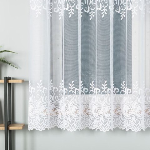 Firanka żakardowa, pasowa, wys. 180cm, kolor biały 018227/000/001/000180/1
