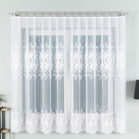 Firanka żakardowa, pasowa, wys. 180cm, kolor biały 018227/000/001/000180/1