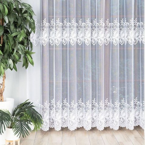 Firanka żakardowa, pasowa, wys. 250cm, kolor biały 018227/000/001/000250/1