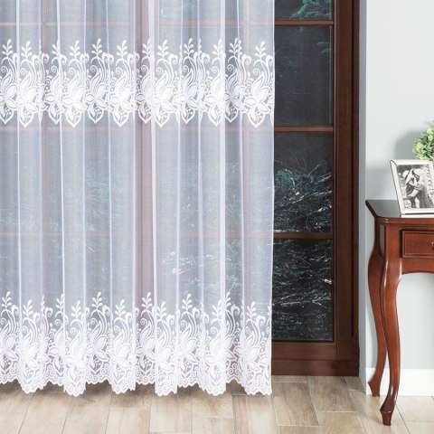 Firanka żakardowa, pasowa, wys. 250cm, kolor biały 018227/000/001/000250/1