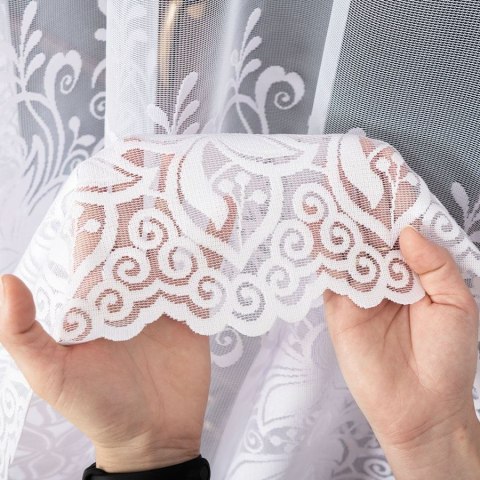 Firanka żakardowa, pasowa, wys. 250cm, kolor biały 018227/000/001/000250/1