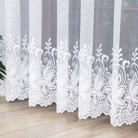 Firanka żakardowa, pasowa, wys. 250cm, kolor biały 018227/000/001/000250/1