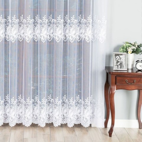 Firanka żakardowa, pasowa, wys. 250cm, kolor biały 018227/000/001/000250/1