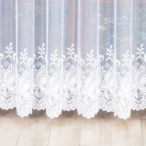 Firanka żakardowa, pasowa, wys. 250cm, kolor biały 018227/000/001/000250/1