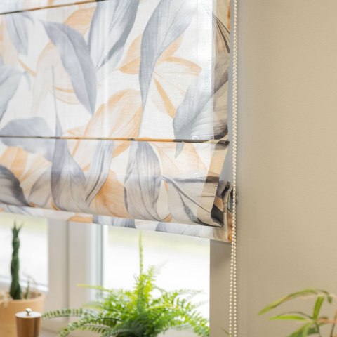 LINO Tkanina na zasłony wzrór Peruga, wys. 190cm, kolor musztardowy D00008/LIN/001/000190/1