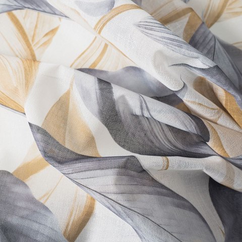 LINO Tkanina na zasłony wzrór Peruga, wys. 190cm, kolor musztardowy D00008/LIN/001/000190/1