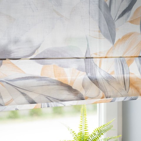 LINO Tkanina na zasłony wzrór Peruga, wys. 190cm, kolor musztardowy D00008/LIN/001/000190/1