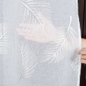 MARIETTA Firana gotowa na przelotkach z ołowianką, 250x140cm, kolor biały ze srebrnym zdobieniem