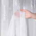 MARIETTA Firana gotowa na przelotkach z ołowianką, 250x140cm, kolor biały ze srebrnym zdobieniem