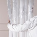 MARIETTA Firana gotowa na taśmie z ołowianką, 250x140cm , kolor biały ze srebrnym zdobieniem