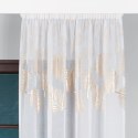 MARIETTA Firana gotowa na taśmie z ołowianką, 250x140cm, kolor biały ze złotym zdobieniem