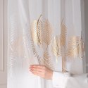 MARIETTA Firana gotowa na taśmie z ołowianką, 250x140cm, kolor biały ze złotym zdobieniem