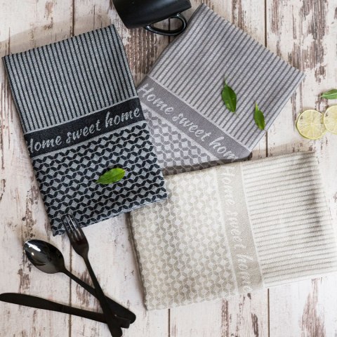 SWEET HOME Ścierka kuchenna, 50x70cm, kolor czarny 007 S00016/SCI/007/050070/1