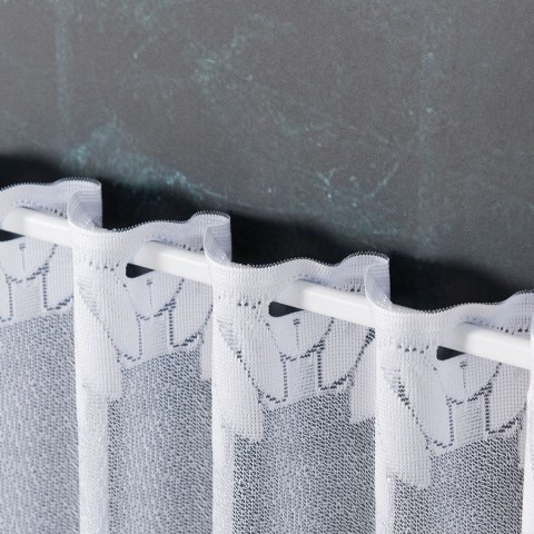 Zazdrostka żakardowa ze wzorem na samym dole, wys. 75cm, kolor biały 018989/000/001/000075/1