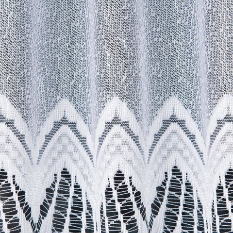 Zazdrostka żakardowa ze wzorem na samym dole, wys. 75cm, kolor biały 018989/000/001/000075/1