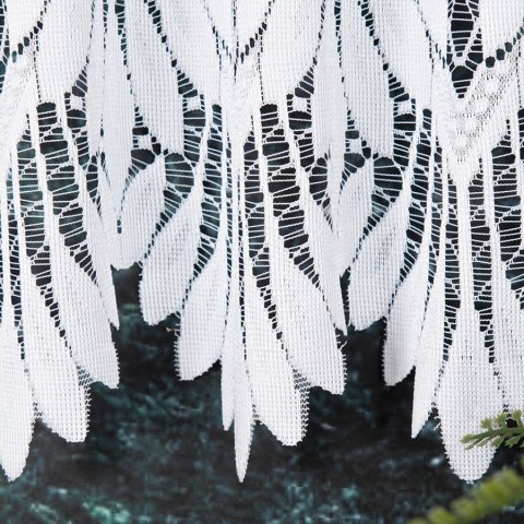 Zazdrostka żakardowa ze wzorem na samym dole, wys. 75cm, kolor biały 018989/000/001/000075/1